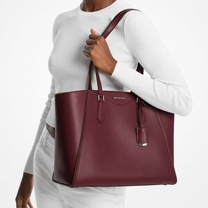 Michael Kors Wine Leather Tote Bag